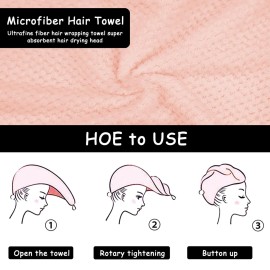 YHPDYL 3 Pack Microfiber Hair Towel Wrap for Women, Fast Drying Hair Turban with Button, Anti-Frizz Large Hair Towel for All Hair Styles, Soft & Absorbent Hair Drying Towel(Bule,Purple,Orange)
