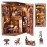 DIY Book Nook Kit, Miniature Dollhouse Booknook Kit, 3D Wooden Puzzle Bookend Bookshelf Insert with LED Light for Teens and Adults, Painter\'s Day at Dusk