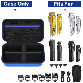 Case Compatible with Ufree/for AngFan/for Suprent/for GLAKER/for Romanda Professional Hair Clippers, Beard Trimmer Grooming Storage Holder for Cordless Barber & Trimmers Set (Box Only) -Blue