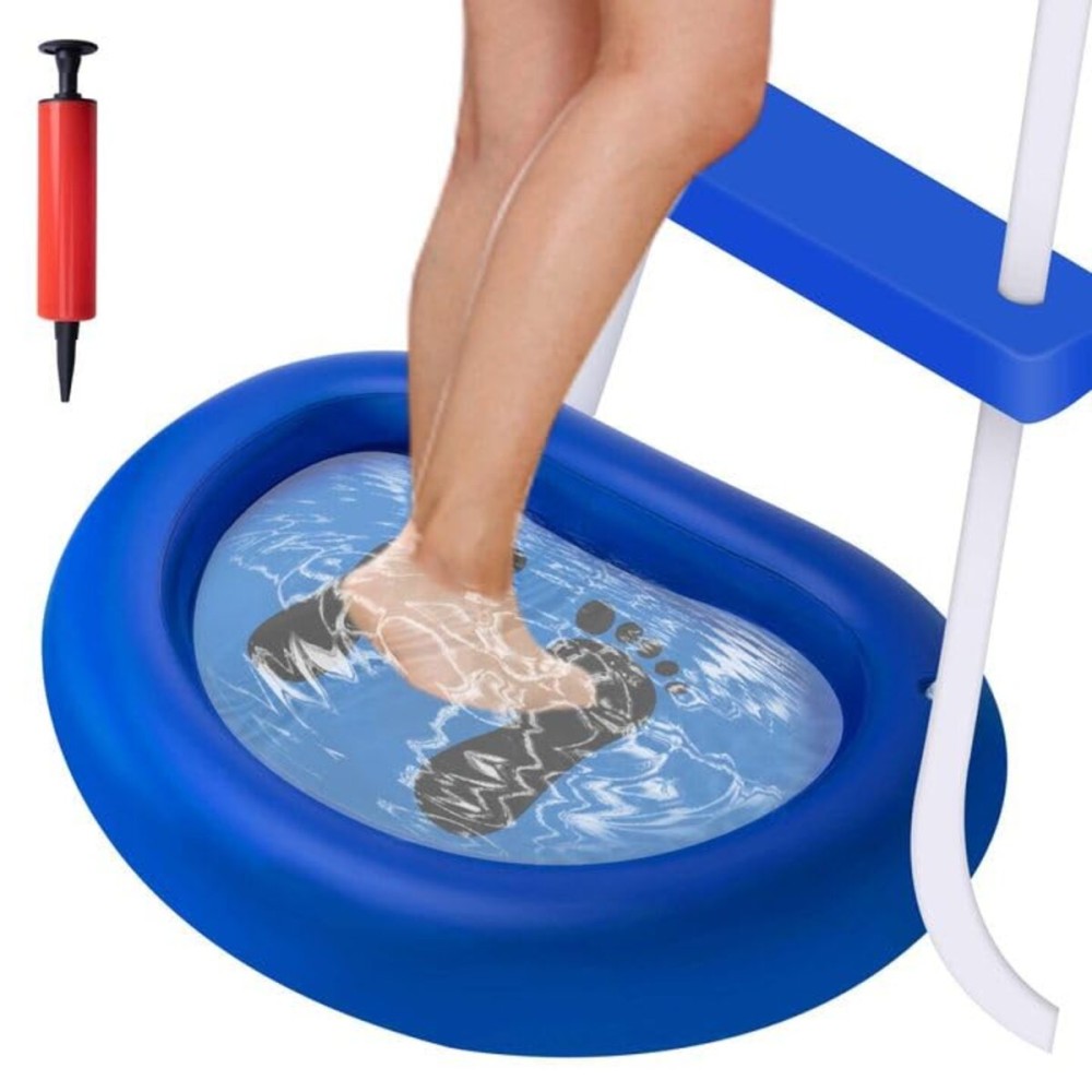 Tlswshsy Inflatable Pool Foot Bath Basin - Foot Soaking Bath Basin for Swimming Pool Clean Feet- Foot Wash Bath Tub for Pool Entry Ladder, Home Spa Treatment (1, Blue)