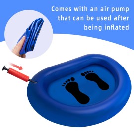 Tlswshsy Inflatable Pool Foot Bath Basin - Foot Soaking Bath Basin for Swimming Pool Clean Feet- Foot Wash Bath Tub for Pool Entry Ladder, Home Spa Treatment (1, Blue)