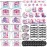 Lyrow 160 Pcs Cheerleader Gifts Bulk for Team Cheer Scrunchies Hair Ties Makeup Bag Cheer Mirror Bracelet Keychain Sticker for Back to School(Pink)