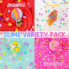 Slime Variety Pack Different Textures, 8 x 100ml Slimes Kit Include Cloud, Clear, Butter Slime, Slimes Party Favors for Kids, Birthday Easter Halloween Boys & Girls Gift