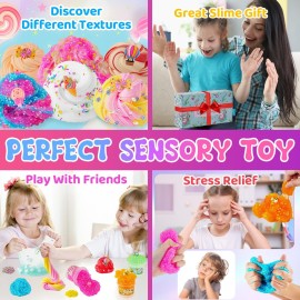 Slime Variety Pack Different Textures, 8 x 100ml Slimes Kit Include Cloud, Clear, Butter Slime, Slimes Party Favors for Kids, Birthday Easter Halloween Boys & Girls Gift