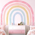 Kingarch Large Watercolor Rainbow Wall Decals, Colorful Peel and Stick Fabric Nursery Wall Decor, Removable Home Room Wall Decor Murals Stickers for Kids Girls Toddler Bedroom Living Room Playroom