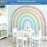 Kingarch Large Watercolor Rainbow Wall Decals, Colorful Peel and Stick Fabric Nursery Wall Decor, Removable Home Room Wall Decor Murals Stickers for Kids Girls Toddler Bedroom Living Room Playroom