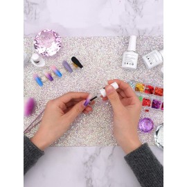 EBANKU Shiny Nail Table Mat, Hand Rest Pad for Manicure, Washable Portable Cushion Pillow, Salon Practice Hand Holder