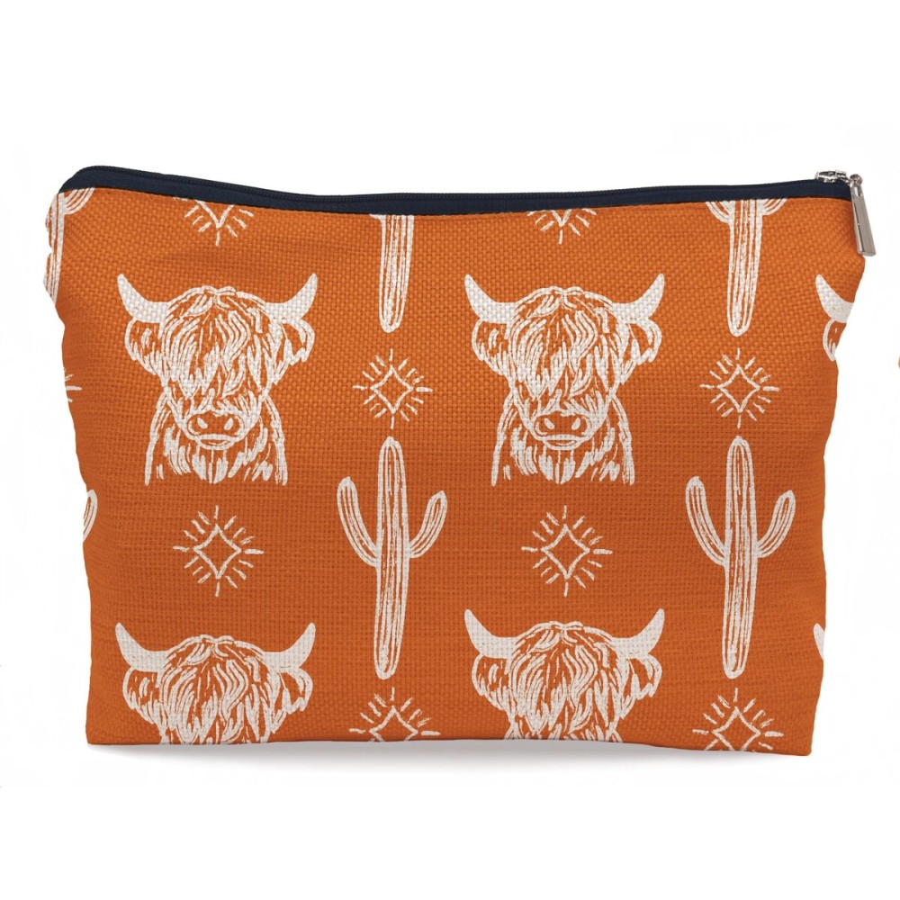 Lacosu Western Cow Makeup Bag,Western Cow Gifts For Women,Cowgirl Stuff For Women,Cowgirl Gifts(COW A)
