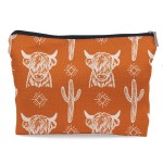 Lacosu Western Cow Makeup Bag,Western Cow Gifts For Women,Cowgirl Stuff For Women,Cowgirl Gifts(COW A)