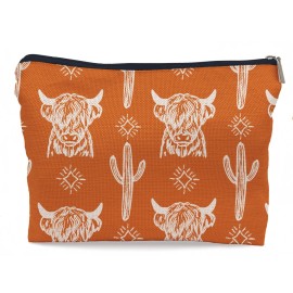 Lacosu Western Cow Makeup Bag,Western Cow Gifts For Women,Cowgirl Stuff For Women,Cowgirl Gifts(COW A)