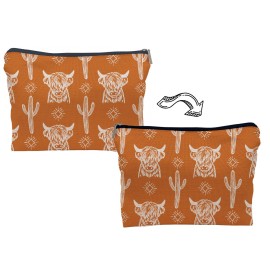 Lacosu Western Cow Makeup Bag,Western Cow Gifts For Women,Cowgirl Stuff For Women,Cowgirl Gifts(COW A)