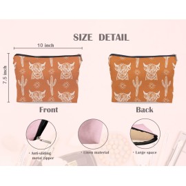 Lacosu Western Cow Makeup Bag,Western Cow Gifts For Women,Cowgirl Stuff For Women,Cowgirl Gifts(COW A)