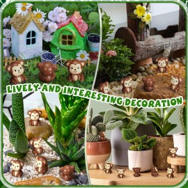 Silipull 50 Pcs Mini Monkey Figurines Resin Monkey Figures Bulk Tiny Animals Party Favors for Summer Cake Topper Goodie Bag Fillers Supplies Stuffers