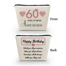 Livel lhood 60th Birthday Gift Makeup Bag for Women Cute Small Cosmetic Bag for Purse Travel Toiletry Zipper Pouch for 60-Year-Old Women Happy Birthday Gift Pink 60 Awesome Makeup Bag Livel lhood 60th Birthday Gift Makeup Bag for Women Cute Small Cosmetic Bag for Purse Travel Toiletry Zipper Pouch for 60-Year-Old Women Happy Birthday Gift Pink 60 Awesome Makeup Bag