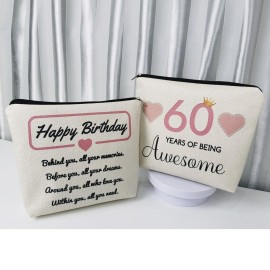 Livel lhood 60th Birthday Gift Makeup Bag for Women Cute Small Cosmetic Bag for Purse Travel Toiletry Zipper Pouch for 60-Year-Old Women Happy Birthday Gift Pink 60 Awesome Makeup Bag Livel lhood 60th Birthday Gift Makeup Bag for Women Cute Small Cosmetic Bag for Purse Travel Toiletry Zipper Pouch for 60-Year-Old Women Happy Birthday Gift Pink 60 Awesome Makeup Bag