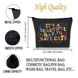 JXGZSO Cat Rescue Cosmetic Bag It Is a Beautiful Day To Save Cats Cosmetic Bag Cat Lover Gift Veterinarian Gift Vet School Gift (Save Cats Bag) JXGZSO Cat Rescue Cosmetic Bag It Is a Beautiful Day To Save Cats Cosmetic Bag Cat Lover Gift Veterinarian Gift Vet School Gift (Save Cats Bag)