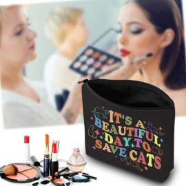 JXGZSO Cat Rescue Cosmetic Bag It Is a Beautiful Day To Save Cats Cosmetic Bag Cat Lover Gift Veterinarian Gift Vet School Gift (Save Cats Bag) JXGZSO Cat Rescue Cosmetic Bag It Is a Beautiful Day To Save Cats Cosmetic Bag Cat Lover Gift Veterinarian Gift Vet School Gift (Save Cats Bag)
