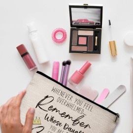 Daughter Gift Cosmetic Bag, Whenever You Feel Overwhelmed Remember Whose Daughter You Are & Straighten Your Crown Makeup Bag, Daughter Gift from Mom, Birthday Graduation Gifts for Daughter -30 Daughter Gift Cosmetic Bag, Whenever You Feel Overwhelmed Remember Whose Daughter You Are & Straighten Your Crown Makeup Bag, Daughter Gift from Mom, Birthday Graduation Gifts for Daughter -30