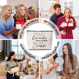 Daughter Gift Cosmetic Bag, Whenever You Feel Overwhelmed Remember Whose Daughter You Are & Straighten Your Crown Makeup Bag, Daughter Gift from Mom, Birthday Graduation Gifts for Daughter -30 Daughter Gift Cosmetic Bag, Whenever You Feel Overwhelmed Remember Whose Daughter You Are & Straighten Your Crown Makeup Bag, Daughter Gift from Mom, Birthday Graduation Gifts for Daughter -30