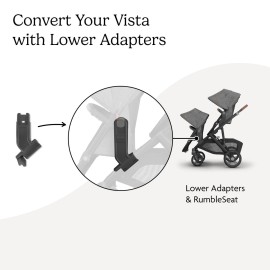 UPPAbaby Lower Adapter for Vista, Vista V2, Vista V3 Strollers/Compatible with RumbleSeat V2+, Bassinet, Aria, Mesa V2, and Mesa Max Infant Car Seats/Quick + Secure Attachment / 1 Set