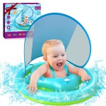 Z1ZZ Swimming Baby Pool-Float Toys: Best Inflatable Baby FloatToys with Sun Protection Canopy for Toddler Age 6-18 Months 1 2 Years Old Kids Swimming Learning Activity