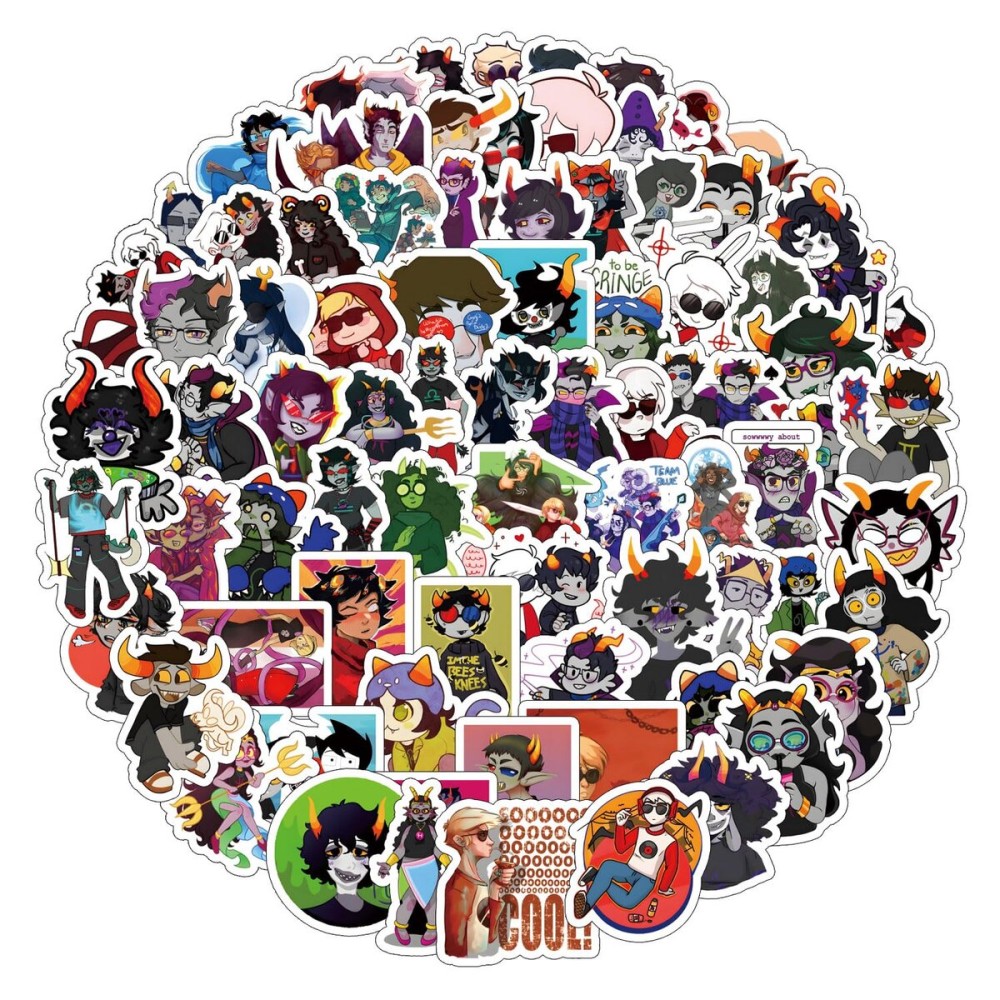120 PCS Homestuck Stickers Anime Game Cartoon Aesthetic Waterproof Vinyl Sticker for Water Bottle Laptop Phone Scrapbooking Journaling for Adults Teens Kids for Party Supply Favor Decor
