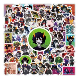 120 PCS Homestuck Stickers Anime Game Cartoon Aesthetic Waterproof Vinyl Sticker for Water Bottle Laptop Phone Scrapbooking Journaling for Adults Teens Kids for Party Supply Favor Decor