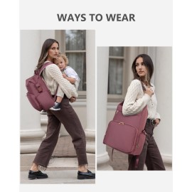 CEI-CEI Neoprene Diaper Bag Backpack with Changing Pad, Large Newborn Baby Maternity Bags Travel Tote with Insulated Pockets (Pink)