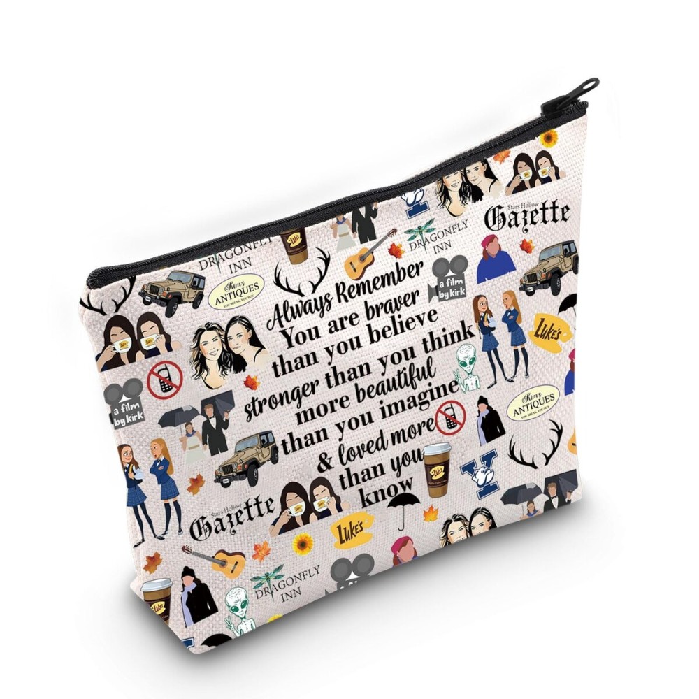 WZMPA Luke\'s Diner Cosmetic Bag Coffee Inspired Gift You Are Braver Stronger Smarter Than You Think Luke\'s Diner Makeup Zipper Pouch Bag (Always Gil F) WZMPA Luke\'s Diner Cosmetic Bag Coffee Inspired Gift You Are Braver Stronger Smarter Than You Think Luke\'s Diner Makeup Zipper Pouch Bag (Always Gil F)