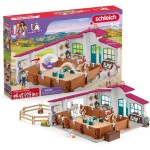 Schleich Horse Club - 179PC Peppertree Riding Arena Horse Playset with Real Dressage Cards - With Stable Set, 2 Horses, 3 Rider Figurines, Cards and Accessories - Toys for Girls & Boys Ages 5+ | 42639