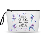 Fullrainbow Ballet Lover Makeup bag Gifts Ballerina Makeup Bag Watercolor Ballet Dancing Women Cosmetic Bag Gifts for Women for Dance Lovers Dance Teacher Student Women