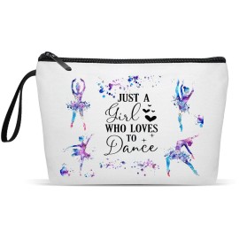 Fullrainbow Ballet Lover Makeup bag Gifts Ballerina Makeup Bag Watercolor Ballet Dancing Women Cosmetic Bag Gifts for Women for Dance Lovers Dance Teacher Student Women