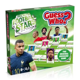 Winning Moves World Football Stars, Guess Who? Green Board Game, Play with Messi, Ronaldo, Harry Kane, Salah, Easy to Setup, Gift for Kids Ages 6 and up, One Size Fits All