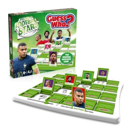Winning Moves World Football Stars, Guess Who? Green Board Game, Play with Messi, Ronaldo, Harry Kane, Salah, Easy to Setup, Gift for Kids Ages 6 and up, One Size Fits All