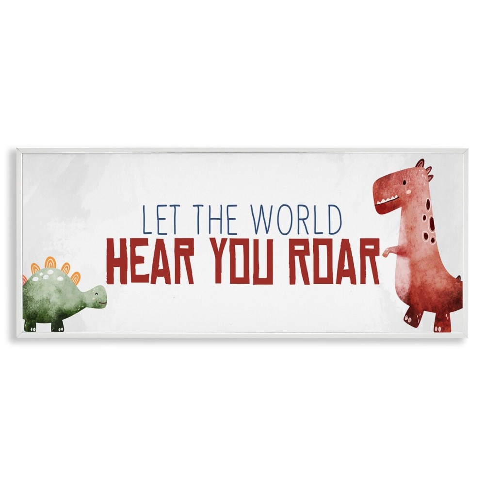 Stupell Industries Hear You Roar Dinosaurs Framed Giclee Art by Kim Allen