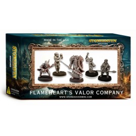 Stonehaven Miniatures Flameheart\'s Valor Company - 30mm Scale Set of 5 Unique Human Figures for DND and Pathfinder 30mm Heroic Scale RPG Lead-Free Pewter Unpainted Unassembled Fantasy Gaming
