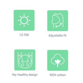 SwaddleMe by Ingenuity Monogram Collection Baby Swaddle, 100% Cotton, Improves Sleep & Calms Startle Reflex, 0-3 Months, Pocket Fold Design for Easy Changes, 1.0 TOG, 1-Pack - Sunset Space