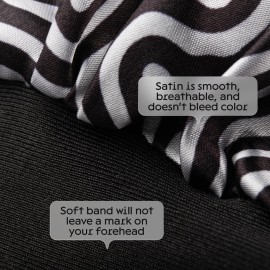 Niagara Sleep Solution Satin Bonnet, Stripes Black, 36 cm
