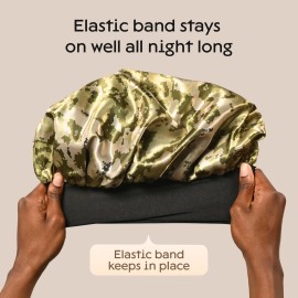 Niagara Sleep Solution Satin Bonnet, Camouflage, 36 cm, Green