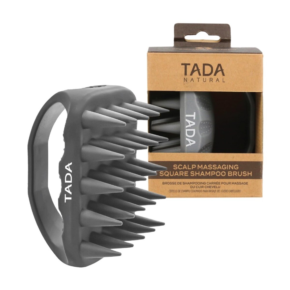 TADA BEAUTY - Long Bristle Large Square Silicon Shampoo Brush Head Scalp Massager Scrubber for Men and Women for Hair Growth Dandruff (Grey) TADA BEAUTY - Long Bristle Large Square Silicon Shampoo Brush Head Scalp Massager Scrubber for Men and Women for Hair Growth Dandruff (Grey)