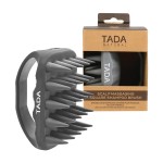 TADA BEAUTY - Long Bristle Large Square Silicon Shampoo Brush Head Scalp Massager Scrubber for Men and Women for Hair Growth Dandruff (Grey)