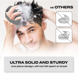 TADA BEAUTY - Long Bristle Large Square Silicon Shampoo Brush Head Scalp Massager Scrubber for Men and Women for Hair Growth Dandruff (Grey) TADA BEAUTY - Long Bristle Large Square Silicon Shampoo Brush Head Scalp Massager Scrubber for Men and Women for Hair Growth Dandruff (Grey)