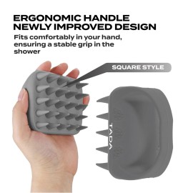TADA BEAUTY - Long Bristle Large Square Silicon Shampoo Brush Head Scalp Massager Scrubber for Men and Women for Hair Growth Dandruff (Grey) TADA BEAUTY - Long Bristle Large Square Silicon Shampoo Brush Head Scalp Massager Scrubber for Men and Women for Hair Growth Dandruff (Grey)