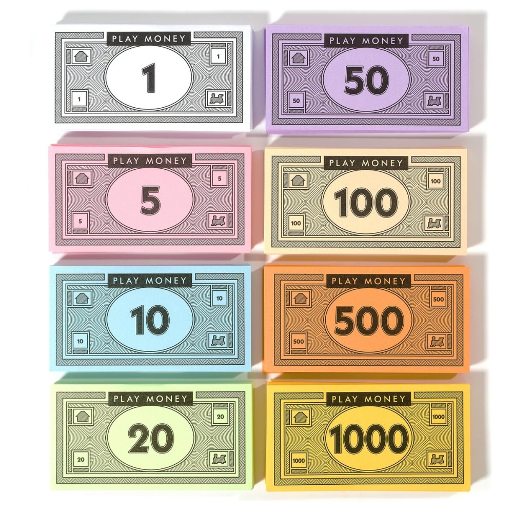 Opoly Play Money - 520Pcs Fake Money for Board Games - 65 of Each Bill in 8 Denominations - $1, 5, 10, 20, 50, 100, 500, & $1000 - Paper Money for Pretend Play Cashier, Refill Packs