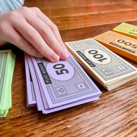 Opoly Play Money - 520Pcs Fake Money for Board Games - 65 of Each Bill in 8 Denominations - $1, 5, 10, 20, 50, 100, 500, & $1000 - Paper Money for Pretend Play Cashier, Refill Packs