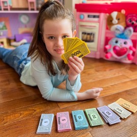 Opoly Play Money - 520Pcs Fake Money for Board Games - 65 of Each Bill in 8 Denominations - $1, 5, 10, 20, 50, 100, 500, & $1000 - Paper Money for Pretend Play Cashier, Refill Packs