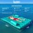 Sunrio 2025 Upgrade 102\'\'*72\'\' Giant Inflatable Floating Mat-Pool Float Lake Floats for Adults with Pool Hammock Pool Mats for Floating Swimming Pool Beach Lake for Summer Water Party Green