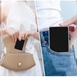 dcdcee Pocket Mirror, Small Travel Mirror with Magnification, Portable Double-Sided Magnifying Cosmetic Mirror for Daily (Black)