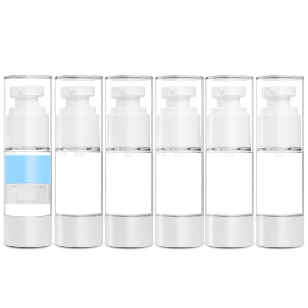 GIVITASOT 1OZ/30ML Airless Pump Bottles, 6 Pack Lotion Dispenser Travel Size Pump Bottles, Vacuum Cosmetic Travel Bottle for Lotion, Creams, Foundation, Cosmetic, with Labels, Wooeden Stick