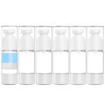 GIVITASOT 1OZ/30ML Airless Pump Bottles, 6 Pack Lotion Dispenser Travel Size Pump Bottles, Vacuum Cosmetic Travel Bottle for Lotion, Creams, Foundation, Cosmetic, with Labels, Wooeden Stick